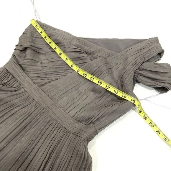 J. CREW Long Silk Chiffon Dress in Gray